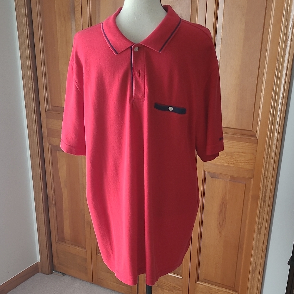 Izod Red Polo Shirt with Black Accents